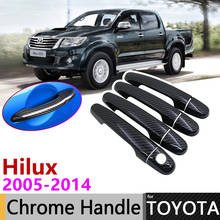 Black Carbon Fiber Exterior Door Handle Cover for Toyota Hilux AN10 AN20 AN30 SR5 2005~2014 Accessories Stickers Trim Set Chrome 2024 - buy cheap