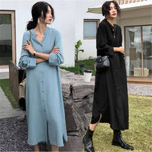 2020 New Spring Fashion Vintage Long Dress Women Long Sleeve Casual Loose Female Button Dresses Lady Vestidos  4xl K369 2024 - buy cheap