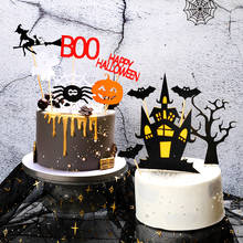 Happy Halloween Cake Topper Halloween Party Baking Decor Pumpkin Ghost Bat Witch Ghost Castle Black Cat Horror Cupcake Toppers 2024 - buy cheap