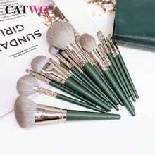 CATWO 14Pcs Makeup Brushes Set Cosmetic Foundation Powder Blush Eye Shadow Lip Blend Wooden Make Up Brush Tool Kit Maquiagem 2024 - buy cheap