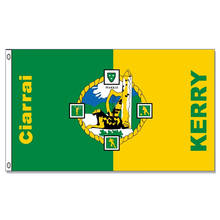 Bandera del país de Kerry, bandera del país del Estado irlandés, Bandera de 3x5 pies, 100D, 150x90cm, arandelas de latón de poliéster, bandera personalizada 2024 - compra barato
