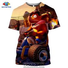 Мужская футболка SONSPEE Game Crash Team Racing, Повседневная Уличная футболка в стиле Харадзюку С мультипликационным животным, забавная 3D футболка для мужчин 2024 - купить недорого
