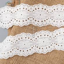 1Yd High quality 6.5cm wide bilateral wavy cotton embroidery lace Trimming DIY handmade clothing accessories 2024 - buy cheap