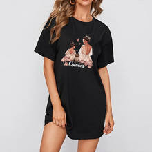 2021 Summer  Night Dress Women Nightgown Cartoon Print Sleepshirts Short-Sleeves Nightie Nightdress Cotton Sleepwear 2024 - buy cheap