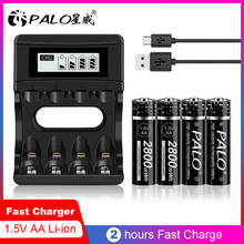 Palo nova bateria recarregável de lítio 1.5v aa, para controle remoto, brinquedos eletrônicos, luz de led, barbeador, baterias de rádio 2024 - compre barato