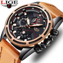 Relogio Masculino LIGE Watch Men Fashion Sport Quartz Clock Leather Mens Watches Top Brand Luxury Gold Waterproof Business Watch 2024 - buy cheap