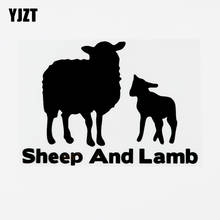 YJZT 13CM×9.2CM Interesting Animal Sheep And Lamb Vinyl Car Sticker Decal Black/Silver 8C-0269 2024 - buy cheap