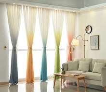 Cortina de tule colorida, em estilo europeu, para sala de estar, decoração simples e personalizada 2024 - compre barato