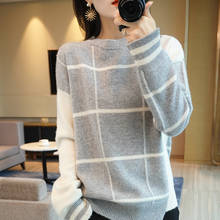 Высококачественный новый кашемировый свитер женские Круглый воротник пуловер с длинным рукавом для девочки 100% свитер из чистой шерсти стиль дома, мягкая и комфортная 2024 - купить недорого