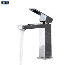 High quality brass casting bathroom faucet mirror chrome plated bathroom deck mounted Square faucet basin mixer free shipping 2024 - buy cheap