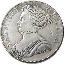 Reino unido 1708 1 coroa anne banhado a prata cópia de moeda borda de letras 2024 - compre barato
