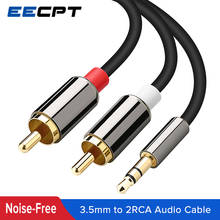 EECPT RCA Cable 2 RCA to 3.5mm Jack Male Splitter Audio Line Aux Cable for Speaker Amplifiers Subwoofer DVD VCD Player Theater 2024 - buy cheap