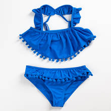 2020 Girls Swimwear Ruffle Style Two-pieces Bathing Suits 4-13Years Children Swimwear Beachwear Girls Tankini 1061 2024 - buy cheap