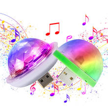 Mini luces de fiesta con sonido USB, luz de discoteca de 4W, RGB, bola mágica de cristal, efecto de luz de escenario para Navidad, KTV, boda, música, Dj 2024 - compra barato
