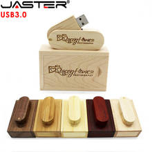 JASTER-unidad Flash USB de madera giratoria personalizada, dispositivo de almacenamiento con logotipo 3,0, 8GB, 16 GB, 32GB, regalo de boda para fotografía 2024 - compra barato