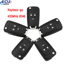 5PCS X NEW 3 button keyless-go folding remote key for Chevrolet 433MHz with 46 chip HU100 balde 2024 - buy cheap