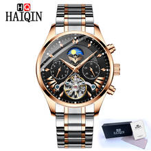 HAIQIN Mechanical Automatic Watch Men Watches Top Brand Stainless Steel Waterproof Business Sport Wristwatch Reloj hombre 2019 2024 - buy cheap