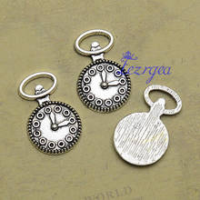 25 unids/lote-24x15mm, botones de reloj, abalorios de reloj plateado antiguo, suministros DIY, accesorios de joyería 2024 - compra barato