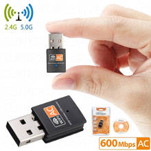 AC 600M Dual Band Wireless Network Card Computer WiFi Signal Transmitter USB Mini Receiver 2.4G&5G IEEE 802.11b 2024 - buy cheap