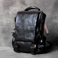 Для мужчин из натуральной кожи рюкзак для ноутбука Macbook Air 15-дюймовый классический оба плеча рюкзаки Для женщин компьютер для струйного принтера Hp Dell 2024 - купить недорого