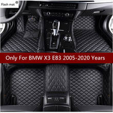 Flash mat leather car floor mats for Bmw X3 E83 2004-2013 2014- 2016 2017 2018 Custom auto foot Pads automobile carpet cover 2024 - buy cheap