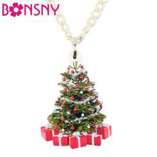 Bonsny Acrylic Anime Christmas Tree Gift Box Necklace Pendent Festival Decorations Jewelry Lady Girls Teens Charms Gift Hot Sale 2024 - buy cheap