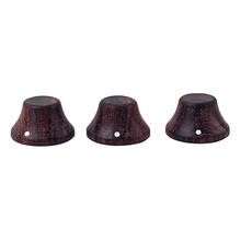 3pcs Rosewood Wooden Bell Knobs Guitar Bass Top Hat Knob for 6mm Split Shafts 2024 - buy cheap