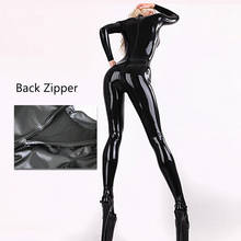 Sexy Wet Look Shiny PVC Catsuit Latex PU Leather Exotic Jumpsuits Black Zentai Zip Open Crotch Bodysuits Erotic Club Costume 2024 - buy cheap