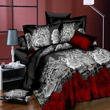 3d leopard duvet cover sheet set queen twin size bed linen set 2024 - buy cheap