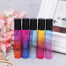 5Pcs 10ml Gradient Color Thick Glass Roll On Essential Oil Empty Perfume Bottle Roller Ball Durable Travel Bottles 2024 - buy cheap