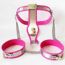 Female Chastity Belt Lock Ring Stainless Steel Metal Chastity Device Set Adult Sex Toys BDSM bondage, penis rings, Thigh ring, Chastity lock, silicone chastity, Chastity Metal 2024 - buy cheap