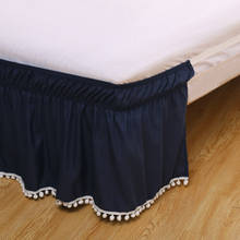 Solid Elastic Wrap Bed skirt without Surface Classic Casual Style Bedskirt Solid Color Queen/ King 2024 - buy cheap