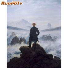 RUOPOTY 60x75cm Diy Frame  Man On Mountain Figure Painting By Numbers Kit Modern Wall Art Picture Acrylic Paint By Numbers For G 2024 - buy cheap