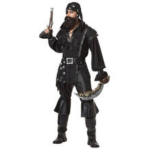 Halloween Pirate Costume Men Adult Jack Sparrow Cosplay Costume Eyepatch Beard Deluxe Carnival Pirates  Costume 2024 - buy cheap