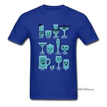 Alcoholic Drinkware T Shirt Funny Designer T-shirt Men Blue Tshirt 2018 New Cotton Clothing Beer Lover Tops Plus Size Tees Fun 2024 - buy cheap