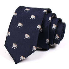 Corbata azul marino de 6CM para hombre, corbata de cuello con estampado Animal a la moda, traje de negocios, corbata de trabajo, corbatas delgadas de estilo coreano, novedad de 2020 2024 - compra barato