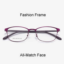 Armação de óculos de metal, óculos para míopes meia borda, com dobradiças da mola, estilo feminino 2024 - compre barato