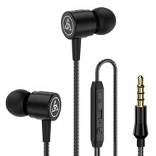 PTM D1 In Ear Headphone 3.5mm Jack Wired Headsets With Button Control Microphone Bass Stere Music Earphone Portable Wired Earbud 2024 - buy cheap