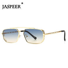 Jaspeer óculos de sol steampunk, óculos escuros de marca de designer uv400 para dirigir, óculos de sol da moda com degradê, armações de metal para homens e mulheres 2024 - compre barato