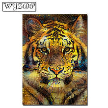 Pintura de diamantes 5D para decoración del hogar, cuadro de Tigre y gato, bordado de mosaico completo cuadrado/redondo, punto de cruz, Kits de regalo WYZ20201121 2024 - compra barato