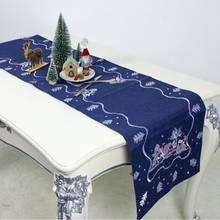 1pc Creative Christmas Ornaments Santa Claus Embroidery Table Cloth Christmas Table Runner Christmas Home Decorations 2024 - buy cheap