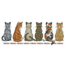 The back of a row of cats patterns counted 11CT 14CT 18CT DIY Cross Stitch Sets Chinese Cross-stitch Kits Embroidery Needlework 2024 - buy cheap