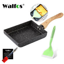 Walfos-sartén antiadherente negra Tamagoyaki, olla de cocina para freír huevos, tortitas, estufa de gas y cocina de inducción 2024 - compra barato