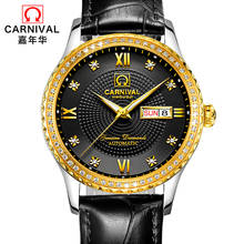 Top Brand CARNIVAL Men's Watches Luxury Business Automatic Watch Men Leather Waterproof Mechanical Sport Wristwatch Montre Homme 2024 - buy cheap