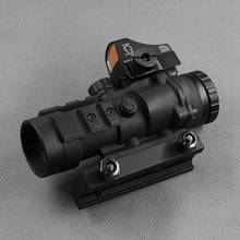 Tactical 4x32 And 1x Red Dot Sight Rifle Scope Fit Hunting Shooting For 20mm Rail Mount 2024 - buy cheap