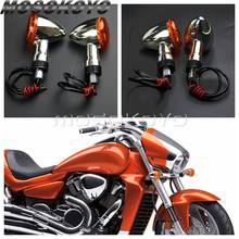 1 Pair Motorcycle Front Turn Signal Light Indicator Blinker Amber Lamp Chrome 2006-2015 For SUZUKI Boulevard M109R VRZ1800 2007 2024 - buy cheap