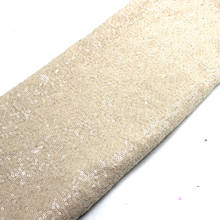 Tela de encaje con lentejuelas para vestido, tejido bordado semitransparente, color Beige, crema, 132cm 2024 - compra barato