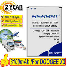 HSABAT 3100mAh Battery for DOOGEE X3 Batteries free shipping 2024 - buy cheap