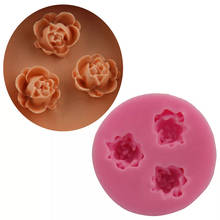 Molde de bolo três mesmo rosa, molde de silicone para bolo fondant, decoração de bolo, molde de chocolate, pasta de açúcar 2024 - compre barato