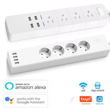 Home Automation USB Socket For Home EU/US/UK Power Strip With Remote Control 1.8m Power Extension Cable by Alexa Google Home 2024 - buy cheap